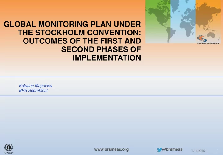 global monitoring plan under the stockholm convention