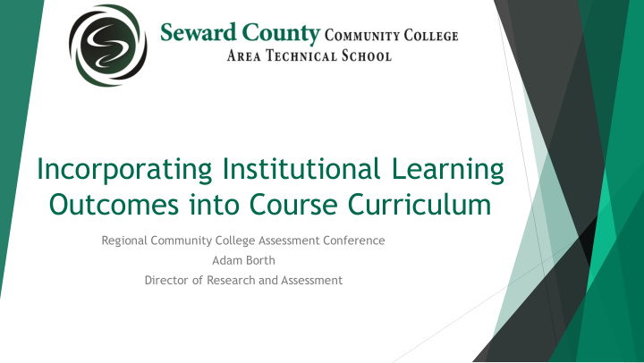 outcomes into course curriculum