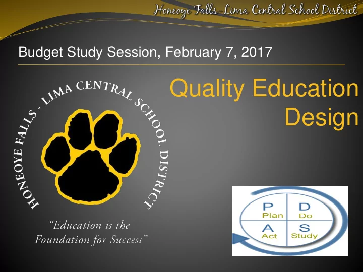 quality education design high school