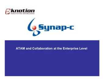 EAP  ATAM and Collaboration at the Enterprise Level  Evaluating Software Architecture  ATAM  The