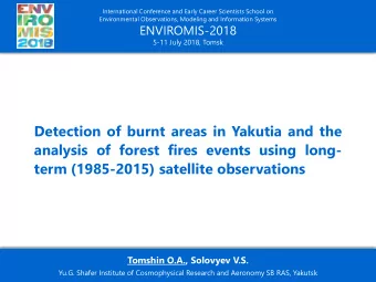 term (1985-2015) satellite observations Tomshin .. , Solovyev V.S.  Yu.G. Shafer Institute of
