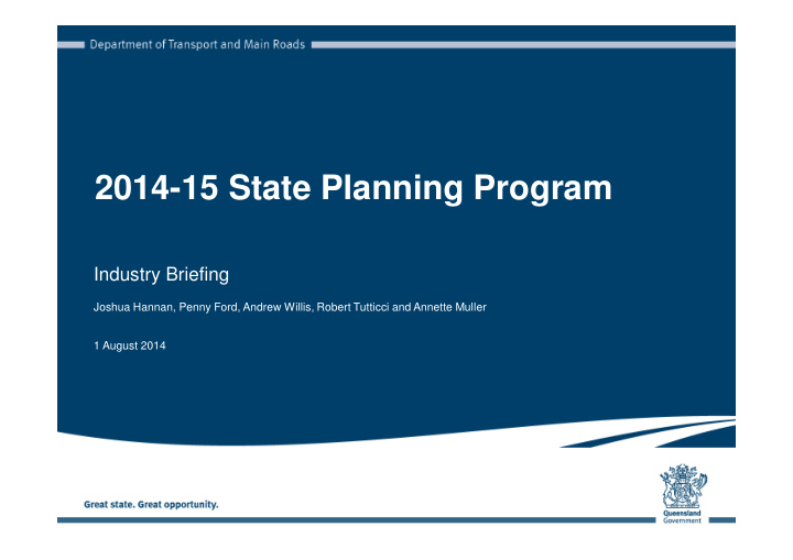 2014 15 state planning program