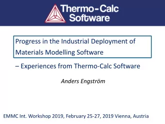 Progress in the Industrial Deployment of  Materials Modelling Software  Experiences from