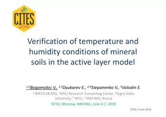 Verification of temperature and  humidity conditions of mineral  soils in the active layer model