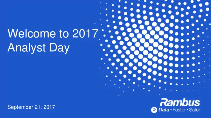 welcome to 2017