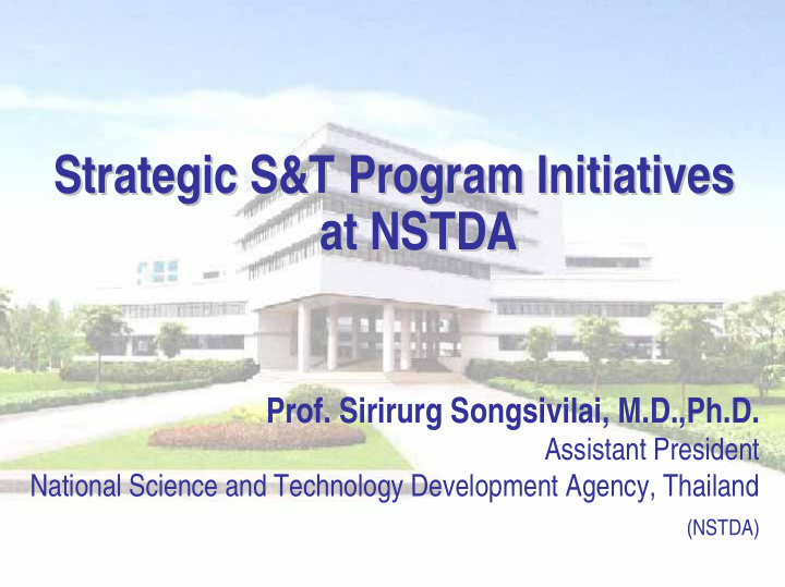 strategic s t program initiatives strategic s t program