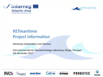 COGITA  KETmaritime  Project information  Workshop Stakeholders and Partners  International Iberian
