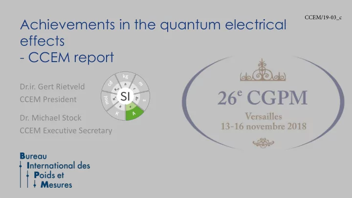 achievements in the quantum electrical