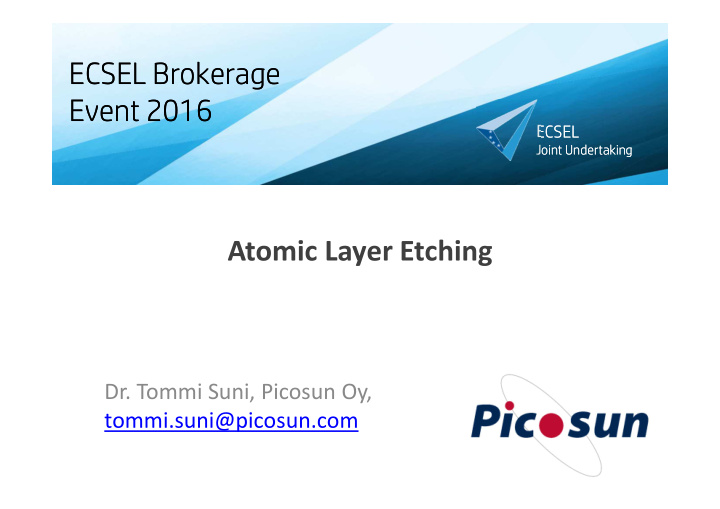 ecsel brokerage ecsel brokerage event 2016 event 2016