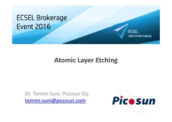 ECSEL Brokerage  ECSEL Brokerage  Event 2016  Event 2016  ECSEL  ECSEL  Joint Undertaking  Joint