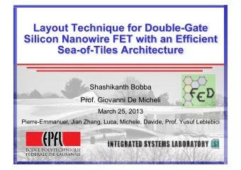 Layout Technique for Double-Gate  Silicon Nanowire FET with an Efficient  Sea-of-Tiles Architecture