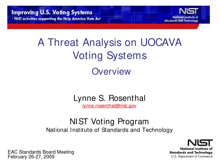 a threat analysis on uocava voting systems