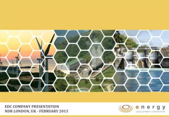 EDC COMPANY PRESENTATION  NDR LONDON, UK - FEBRUARY 2015  DISCLAIMER This presentation contains