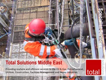 Specialist Services  Total Solutions Middle East  Providing onshore and offshore services to the