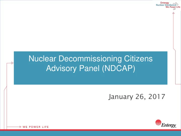 nuclear decommissioning citizens advisory panel ndcap