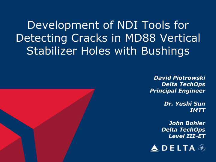 development of ndi tools for detecting cracks in md88