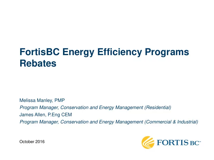 fortisbc energy efficiency programs rebates