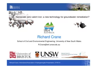 Richard Crane  School of Civil and Environmental Engineering, University of New South Wales