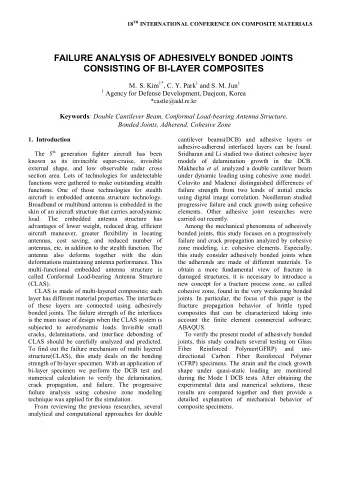 FAILURE ANALYSIS OF ADHESIVELY BONDED JOINTS  CONSISTING OF BI-LAYER COMPOSITES M. S. Kim 1* , C.