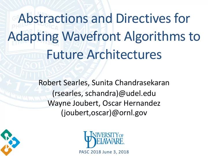 abstractions and directives for adapting wavefront