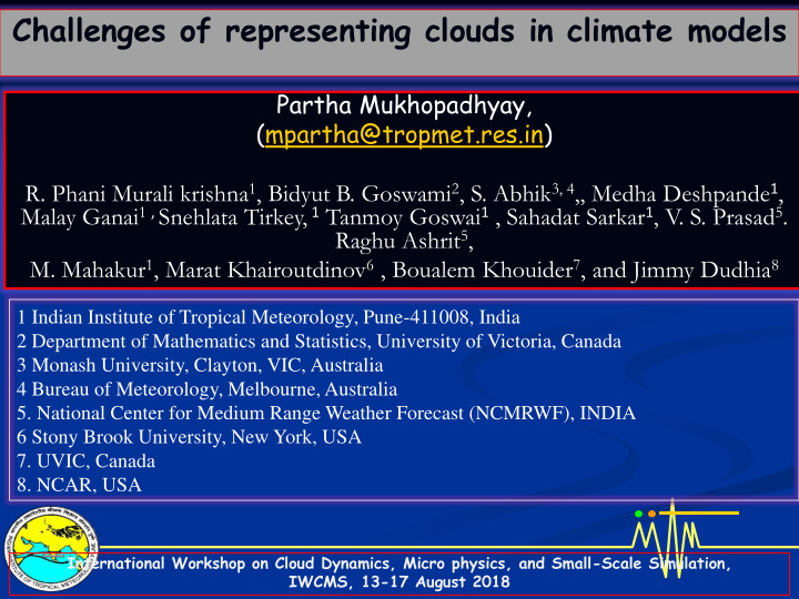 challenges of representing clouds in climate models