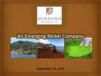 September 15, 2014  Qualified Person:  Jake Foronda, Vice-President of Operations of TVI Resource