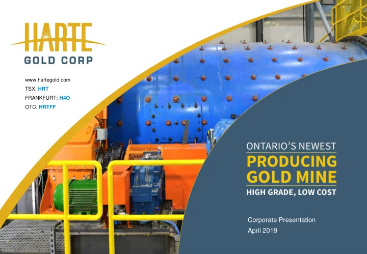 corporate presentation april 2019