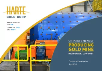 Corporate Presentation  April 2019  1  FORWARD LOOKING STATEMENTS  This presentation contains