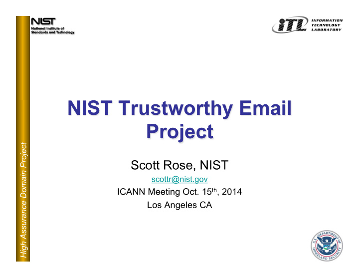 nist trustworthy email project