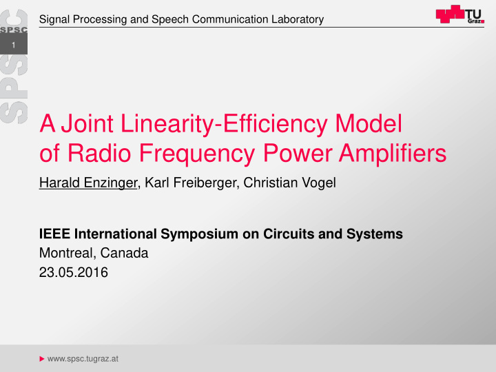 a joint linearity efficiency model