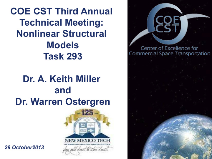 coe cst third annual technical meeting nonlinear