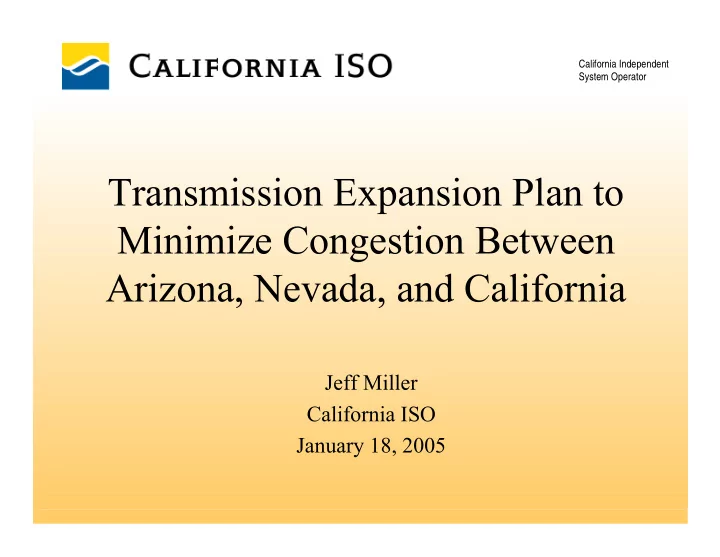 transmission expansion plan to minimize congestion