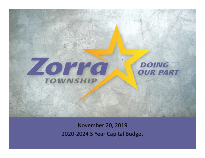 november 20 2019 2020 2024 5 year capital budget 2020