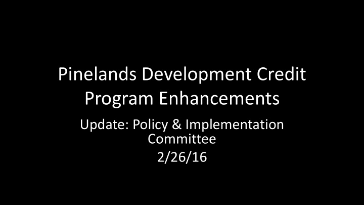 pinelands development credit