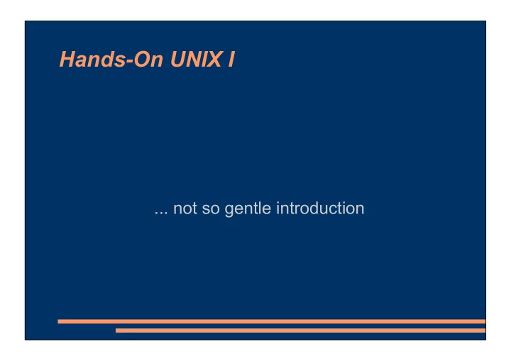 hands on unix i