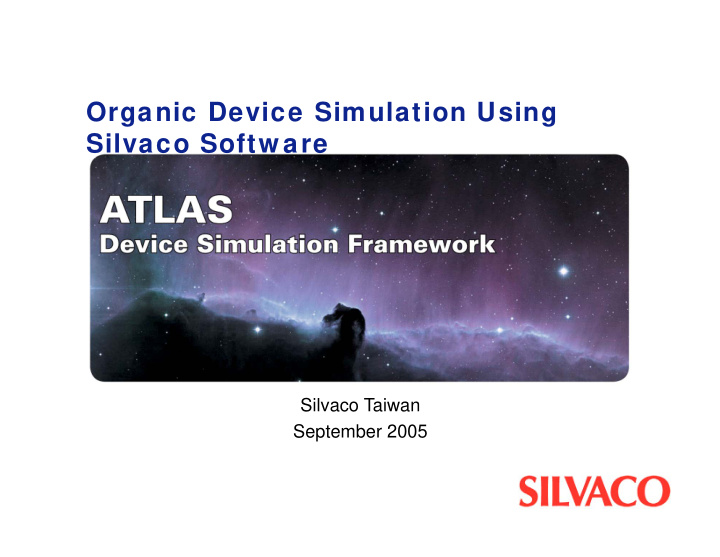 organic device simulation using silvaco softw are