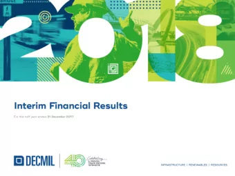 General:  1. Rebranded deck  Our Business  National contractor in Infrastructure, Resources and