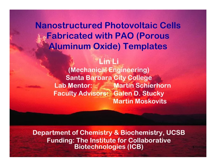 nanostructured photovoltaic cells fabricated with pao