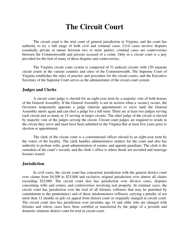 the circuit court