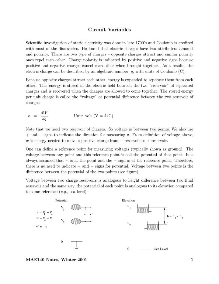 circuit variables