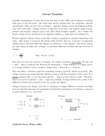 Circuit Variables  Scientific investigation of static electricity was done in late 1700s and