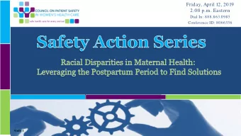 Friday, April 12, 2019  2:00 p.m. Eastern  Dial In: 888.863.0985  Conference ID: 8066336  Slide 1