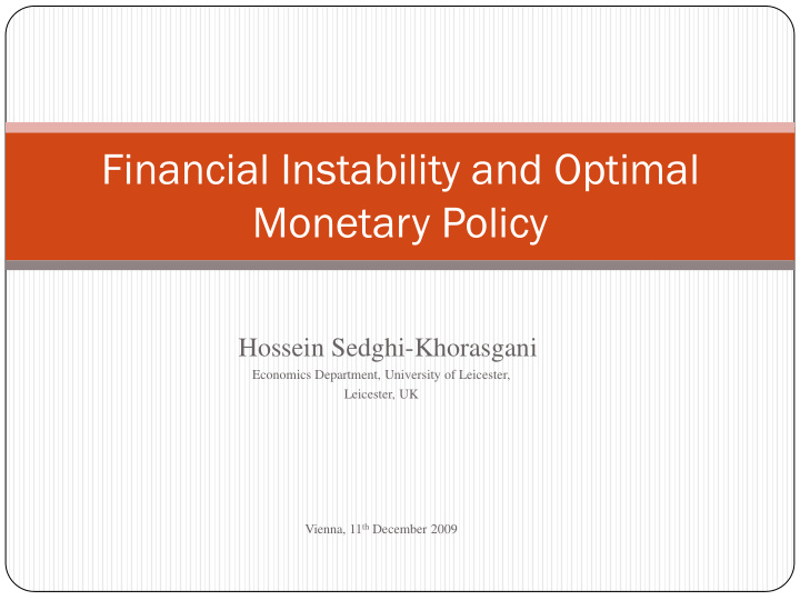financial instability and optimal