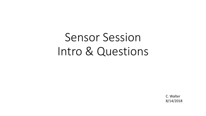 sensor session intro questions