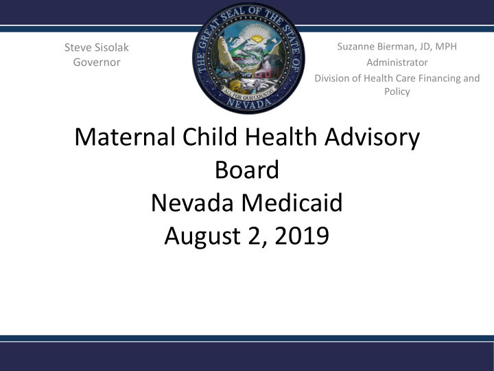 maternal child health advisory board nevada medicaid