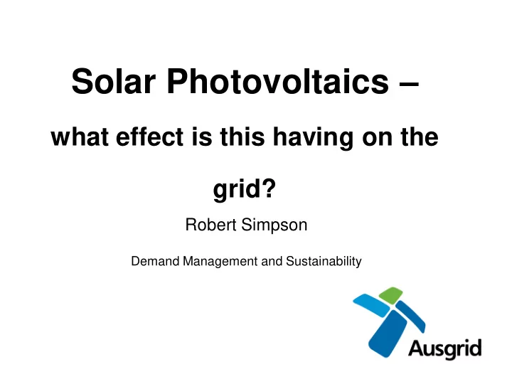 solar photovoltaics