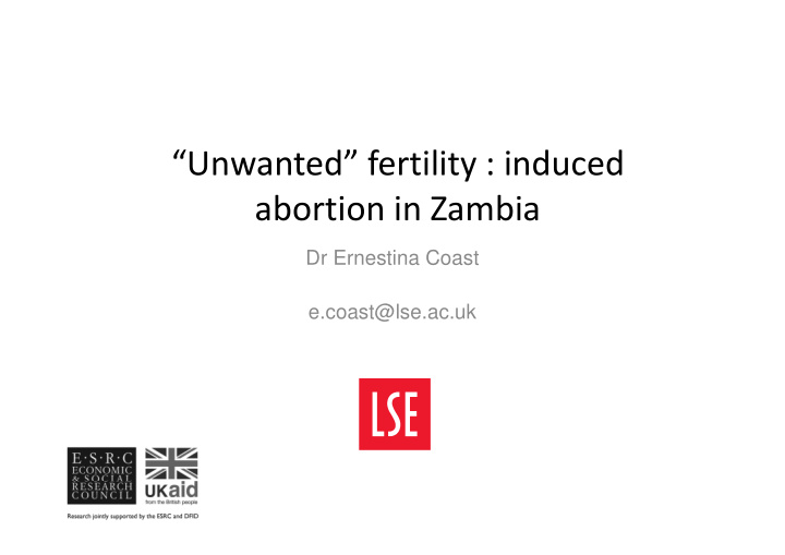 unwanted fertility induced abortion in zambia