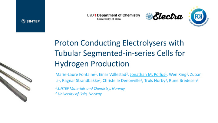 proton conducting electrolysers with tubular segmented in