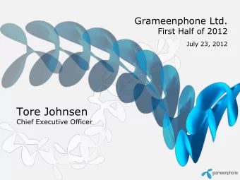 Tore Johnsen  Chief Executive Officer  2012 so far . . .    Competitive mobile market