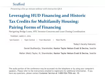 Pairing Forms of Financing  Navigating Bridge Loans, HTC Investor Concerns and Loan Closing